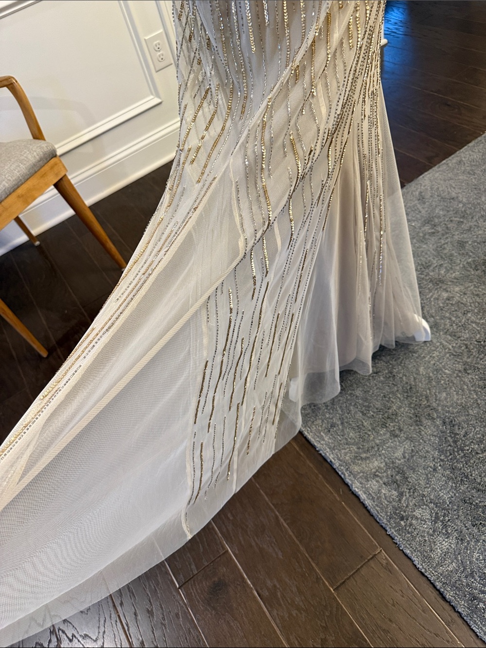 Aidan Mattox Gold Beaded Gown - Picture 12 of 16